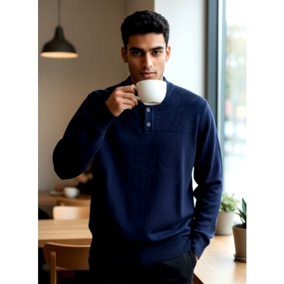 Club Room Men's New w/Tags Dark Blue Button Down Sweater - Size: XL - Picture 1 of 4